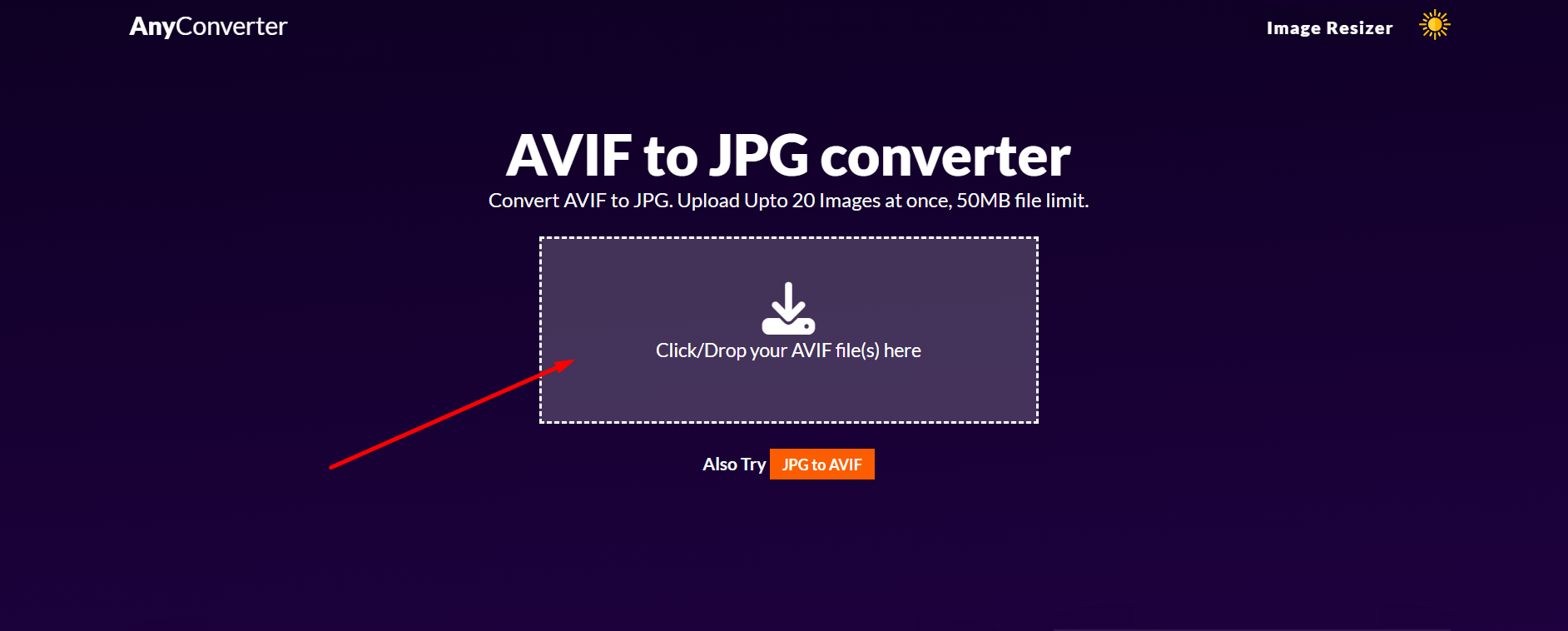 AVIF to JPG Converter